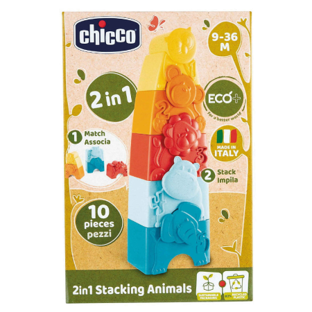 Chicco 2 em 1 torre empilhável animais eco+