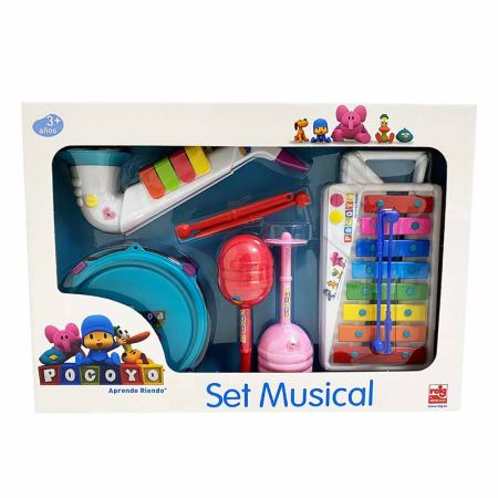 Saxofone, tambor, xilofone e maracas Pocoyo