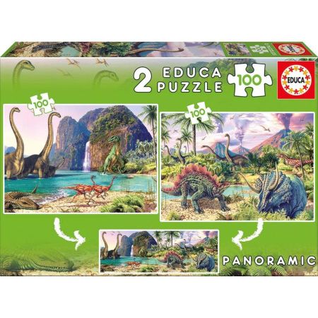 Educa puzzle 2x100 dino world