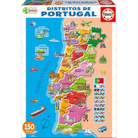 Educa puzzle 150 distritos de Portugal