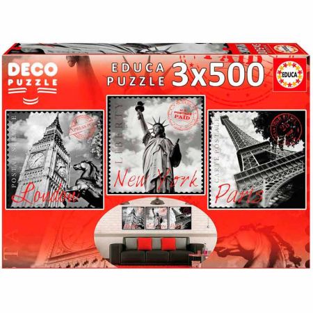 Educa puzzle 3x500 grandes cidades