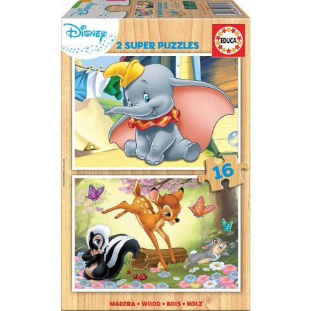 Educa Puzzle Madeira 2x16 Dumbo e Bambi