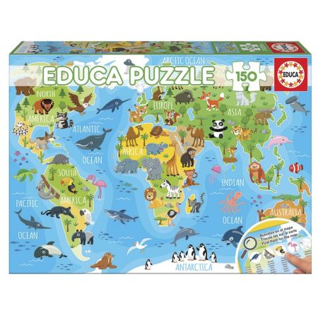 Educa puzzle 150 mapa-múndi dos animais