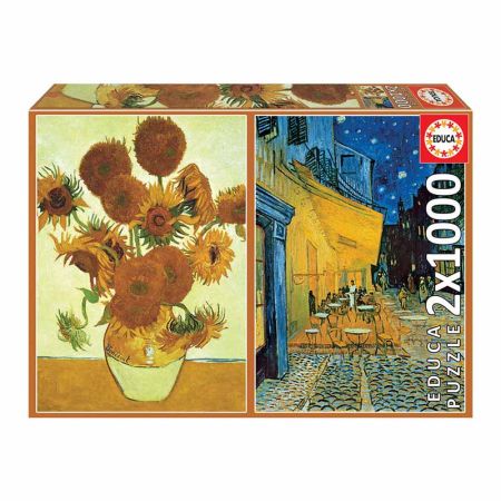 Educa puzzle 2X1000 girassóis+terraça Van Gogh