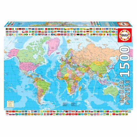 Educa puzzle 1500 mapamundi político