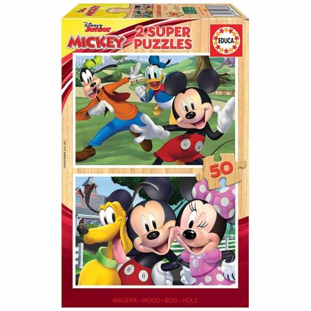 Educa puzzle madeira 2x50 Mickey and friends