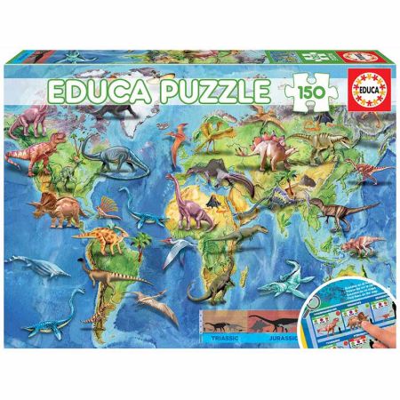 Educa puzzle 150 mapa-múndi dinossauros