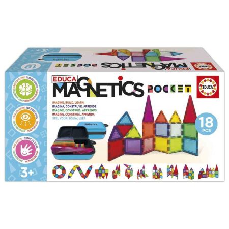 Educa jogo construção magnético 18 peças pocket
