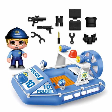 Pinypon Action lancha de policia e figura