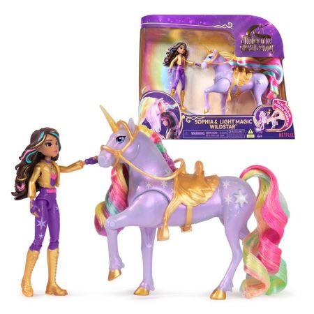 Academia Unicórnio boneca Sofia e Wildstar luzes
