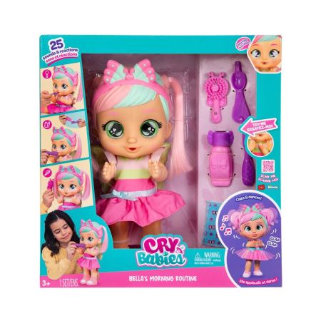 Cry Babies boneca Bella rotina matinal