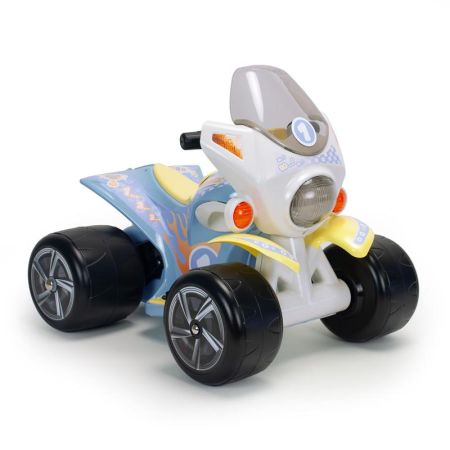 Moto 4 Samurai Street 6V branco e azul