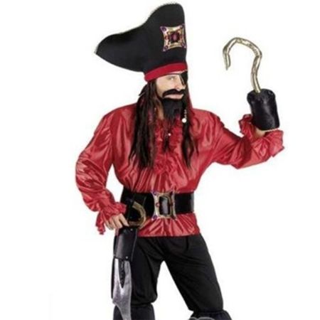 Disfarce Pirata Vermelho Luxo Adulto