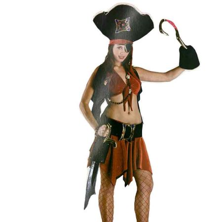 Disfarce Mulher Pirata Vermelha luxo Adulto