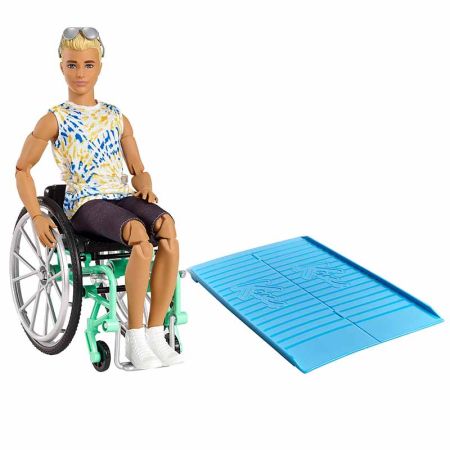 Boneca Ken Fashionista cadeira de rodas e rampa