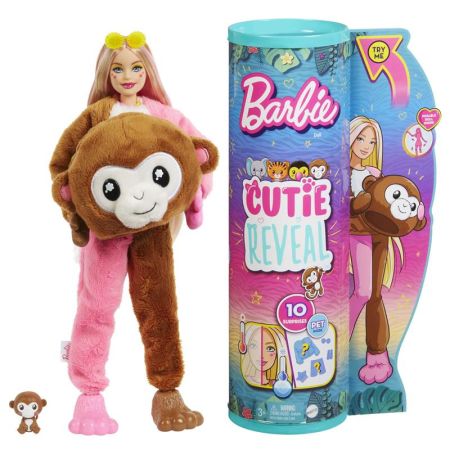 Boneca Barbie Cutie Reveal amigos da selva macaco