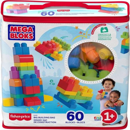 Mega Bloks mega bolsa 60 peças azul