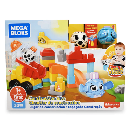 Mega Bloks Estaleiro de obras com 2 Peek A Blocks