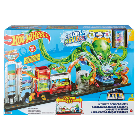 Hot Wheels City Mega Car Wash Playset with 1 Toy Color Shifters Car in 1:64  Scale 