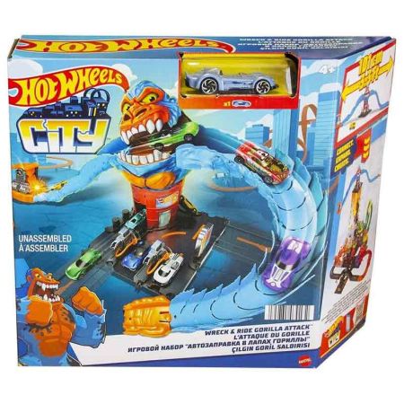 Hot Wheels City pista posto de gasolina gorila