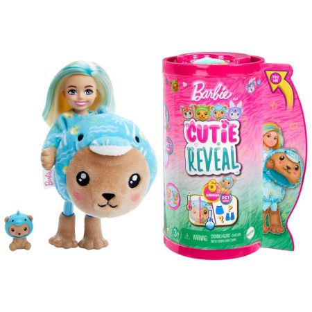 Barbien boneca Chelsea Cutie Reveal urso golfinho