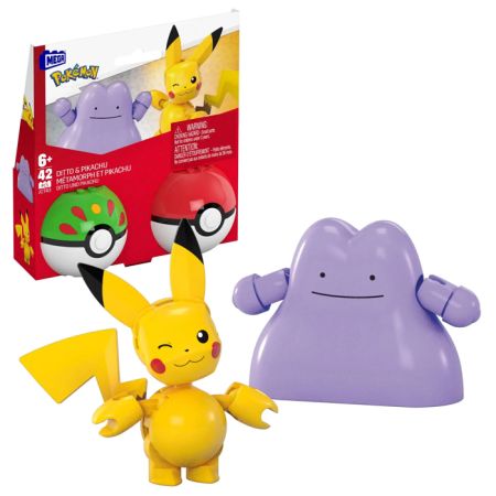 Mega Bloks Pokémon 2 pokeballs Pikachu & Ditto