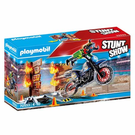 Playmobil Stuntshow Moto com parede de fogo