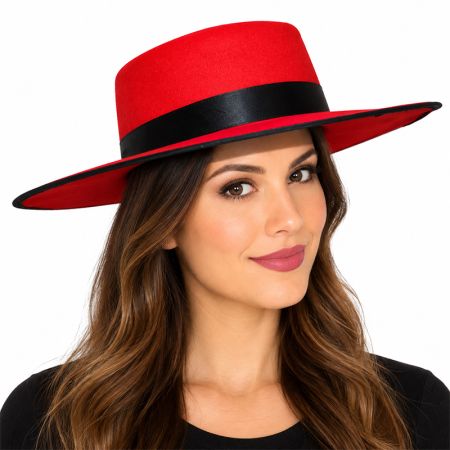Chapéu Pamela Grande Vermelho