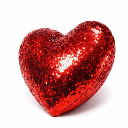 Peluche Almofada coração de lentejoulas reversívei