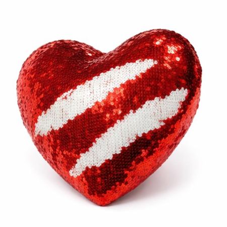 Peluche Almofada coração de lentejoulas reversívei