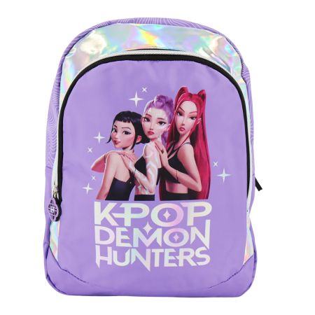 Mochila escolar Kpop Demon Hunters lilás 38 cm