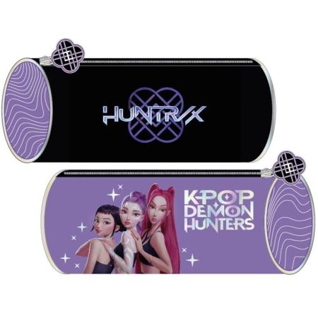 Estojo redondo Kpop Demon Hunters lil&aacute;s