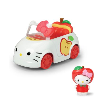 Hello kitty veículo maçã com figura 6cm