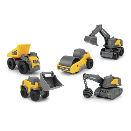 Set 5 veículos de construção Volvo micro 9 cm