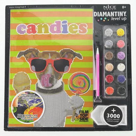 Diamantiny Level Up anim estim cão oculos vermelho