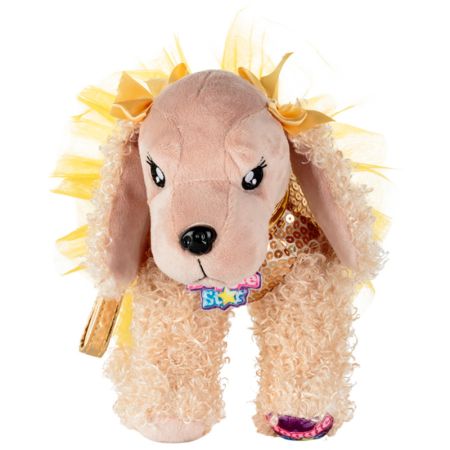 Peluche Mala Doggie Star Cocker Dourado Com Tutú