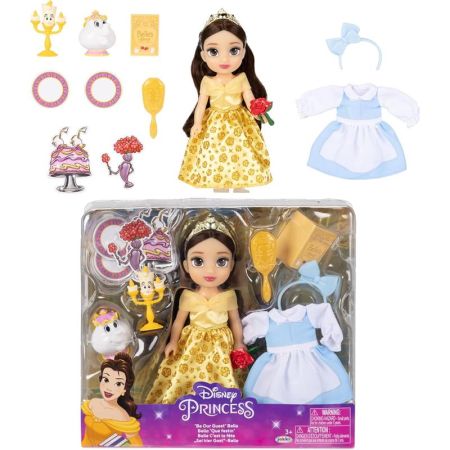 Princesas Disney Bela 15 cm vestido e acessórios