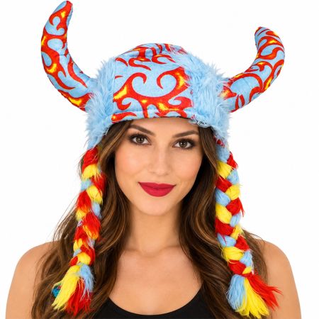 Chapeu Viking com tranças Carnaval