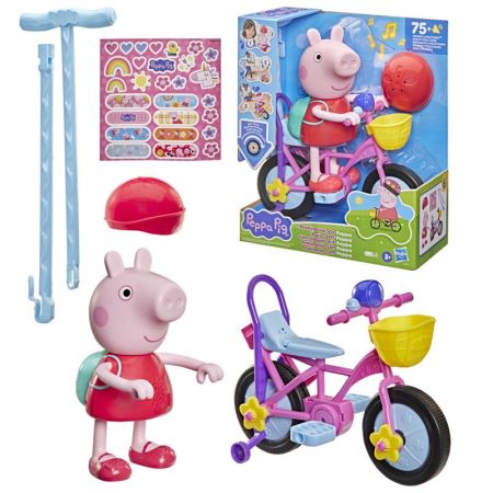 Peppa Pig pedalar com a Peppa
