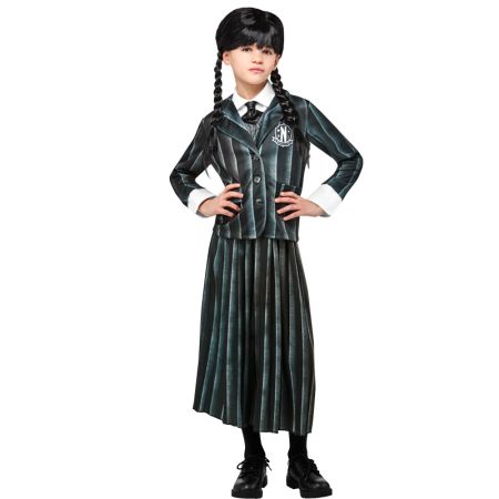 Disfarce Wednesday Addams uniforme infantil