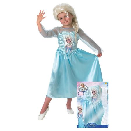 Disfarce Elsa com peruca em caixa infantil