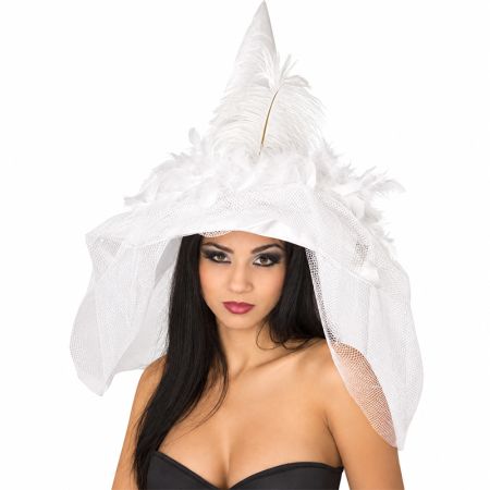 Chapéu de noiva bruxa com véu