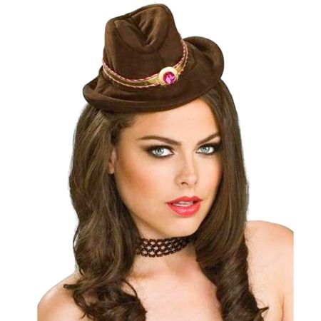 Mini chapéu cowboy castanho