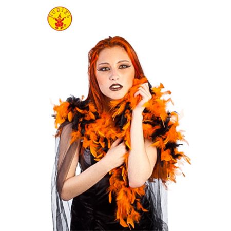 Chachecol  Plumas Halloween Laranja e preto