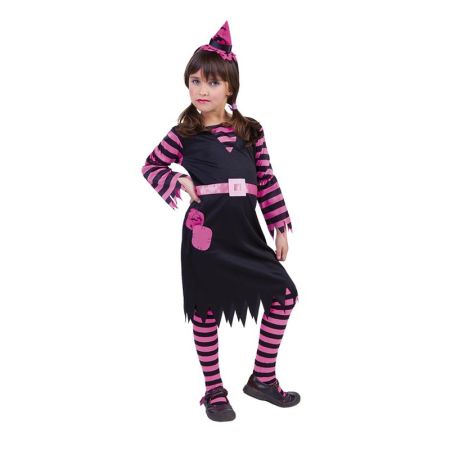 Disfarce bruxa patch rosa infantil