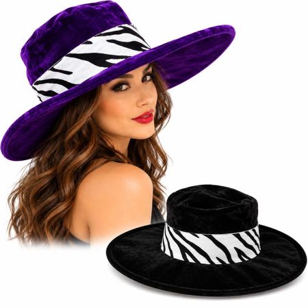Chapeu Pimp Zebra Preto e Lilás