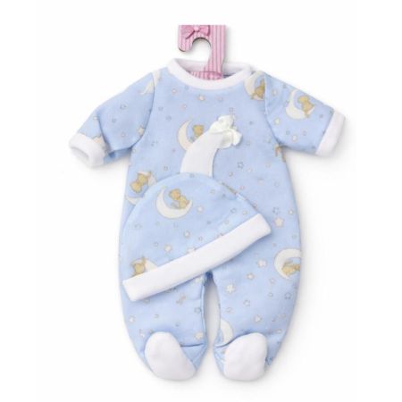 Pijamas bebé em saco 40 cm lua azul com estrelas