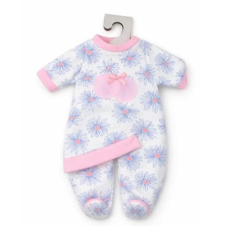 Pijamas bebé em saco 40 cm babygrow flores azuis
