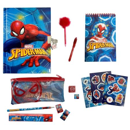 Conjuntode papelaria e autocolantes Spiderman