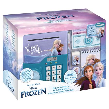 Mealheiro digital com Relógio Frozen 2